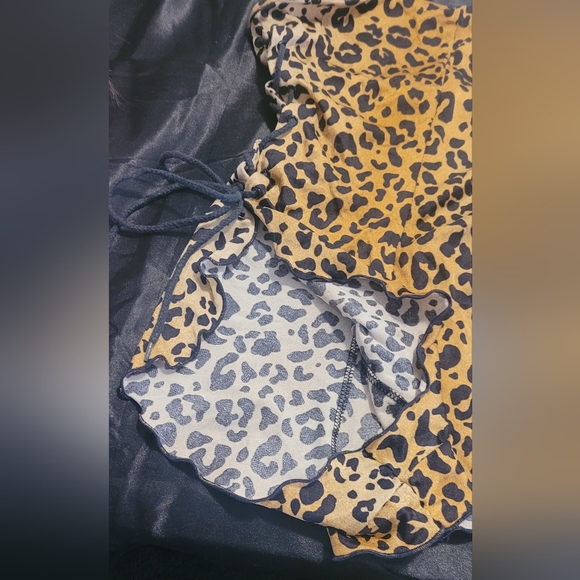 Vintage Leopard 1980s One-Piece Swimsuit, Side Ties. Size Small Beach Fun - Picture 5 of 12